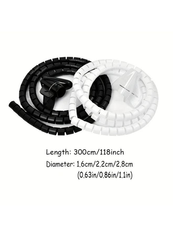 Spiral Cable Protector 22mm 3m White Cord Organizer For Home Office PC TV - Image 3