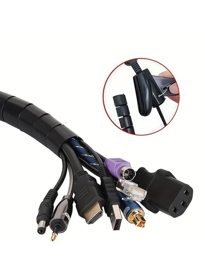 Spiral Cable Protector 22mm 3m White Cord Organizer For Home Office PC TV - Image 2