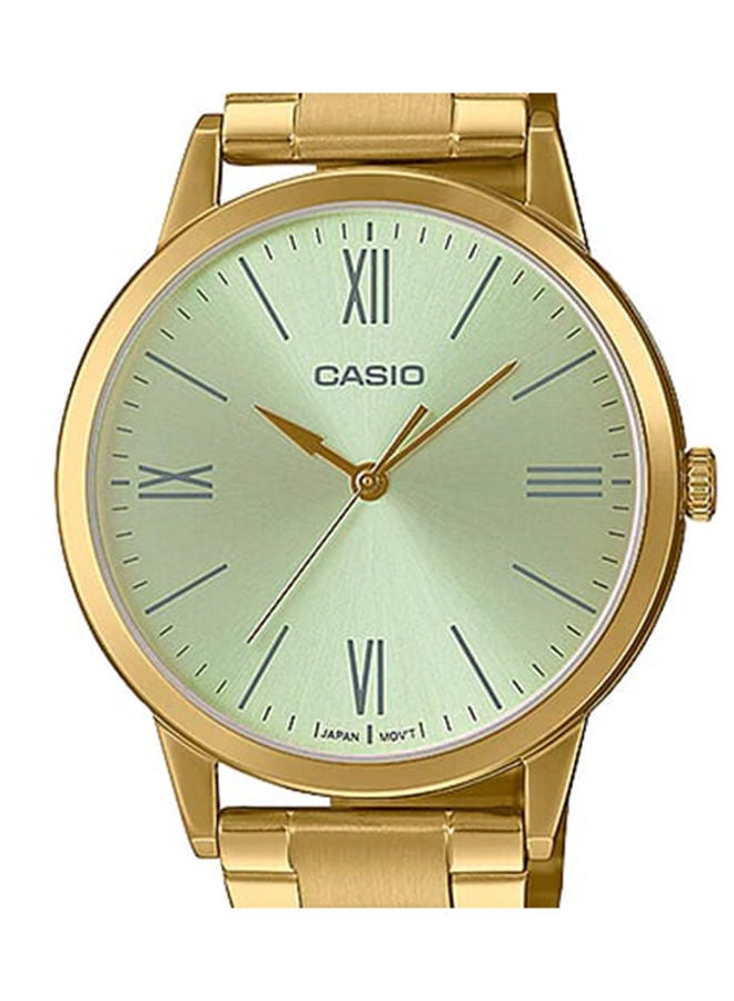 CASIO Men Watch Analog Silver Dial Stainless Steel Gold Ion Plated Band And Case MTP-E600G-9BDF - Image 3