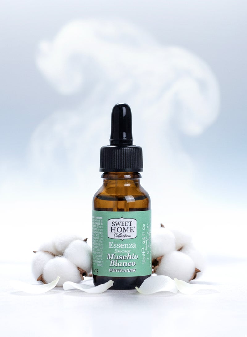 سويت هوم إسنسز - زيت عطري برائحة المسك الأبيض، ١٥ مل | عطر فاخر يدوم طويلًا للمنزل والمكتب وموزع الروائح | رائحة المسك الناعمة والنظيفة والأنيقة للاسترخاء والانتعاش والسكينة اليومية - Image 1