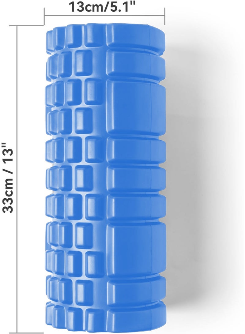 إي وورلد أسطوانة فوم EVA لليوغا والتدليك العميق للأنسجة | بكثافة عالية لاستعادة العضلات والتمدد والبيلاتس والعلاج الطبيعي | أزرق - Image 2