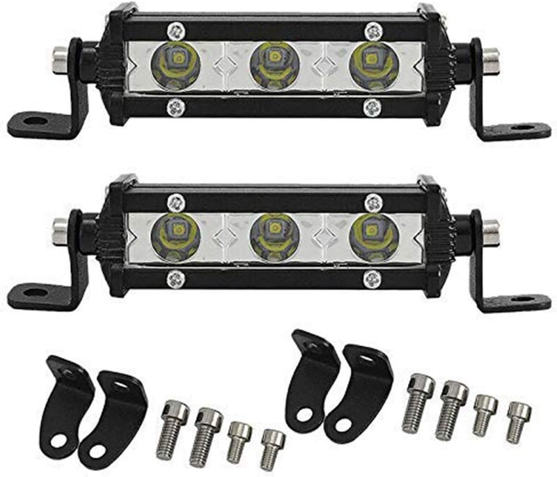 SKYWORLD 2 X 4 Inch 15W Single Row LED Light Bar - Low Profile Ultra Thin Slim Mini Spot Off Road Driving Lights - Image 1