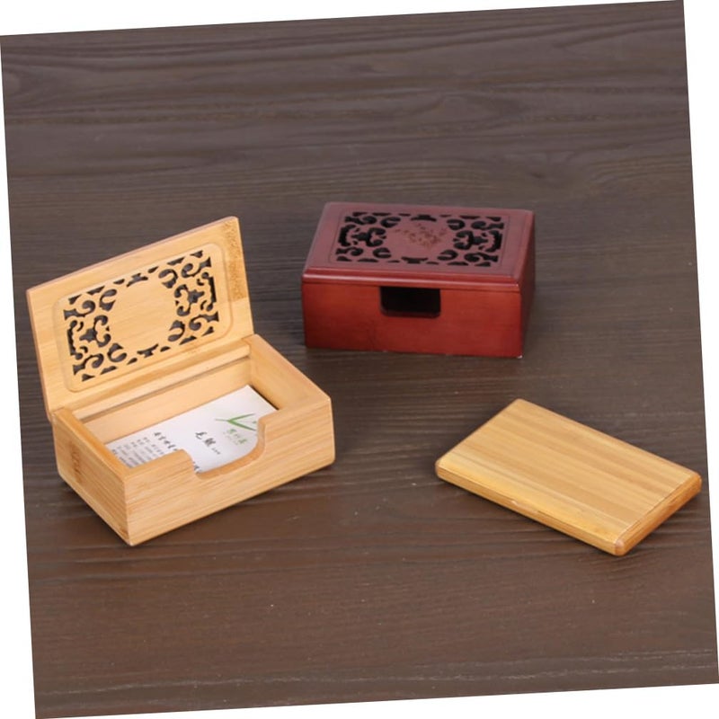 Creative Hollow Out Business Card Storage Box Portable Name Holder Compact Card Case for Office Desk Organization - Image 4