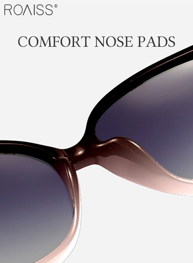 roaiss Women's Polarized Butterfly Sunglasses, UV400 Protection Sun Glasses with Rhinestones Decoration, Fashion Anti-Glare Sun Shades with Glasses Case for Shopping Party Travel 57mm, Clear Pink - Image 5