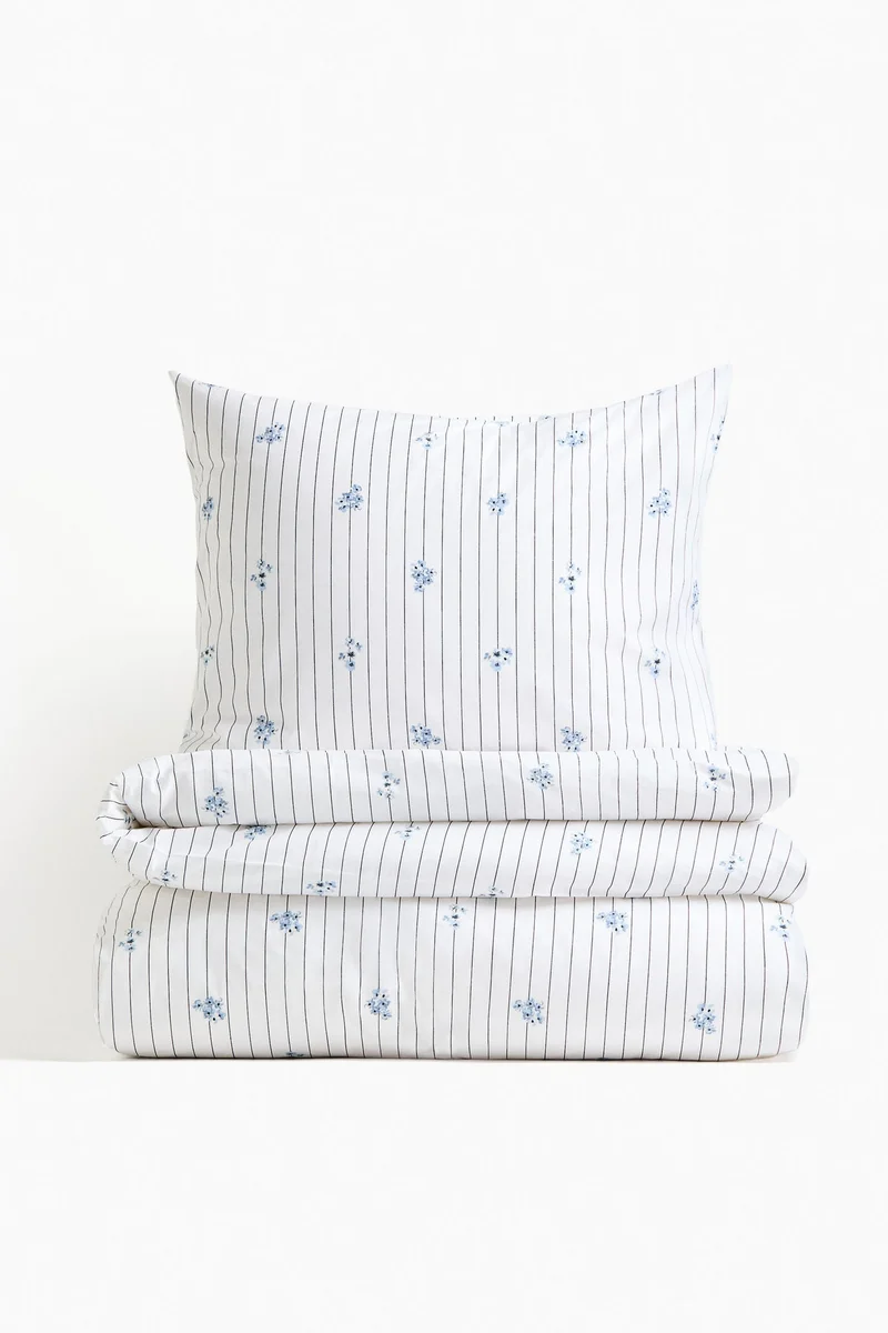 H&M Cotton percale single duvet cover set