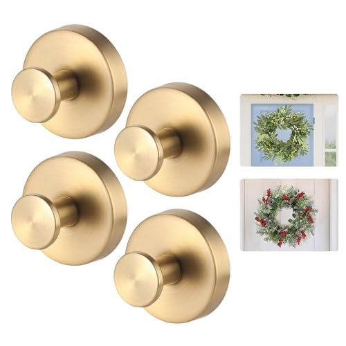MrAthlet Suction Cup Wreath HangerSuction Cup Hooks Hanging 15 LbsWaterproof Suction Cup Wreath Holder for Windows Shower WreathsSmooth Doors Gold 4 - Image 1