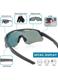 Rockbros Polarized Cycling Glasses With 4 Interchangeable Lenses Baseball Sunglasses For Men Womens Uv400 Sports Sunglasses  - Image 3