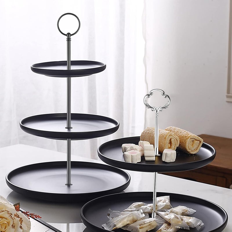 Moocci 3 Tiers Cake Stand Hardware with Strong Support 9 Sets Tiered Hardware Fittings 6 Sets Large Diameter for Cake Stand Mold Hardware for Christmas Dinner Party 3 Golden 3 Silver 3 Black - Image 5