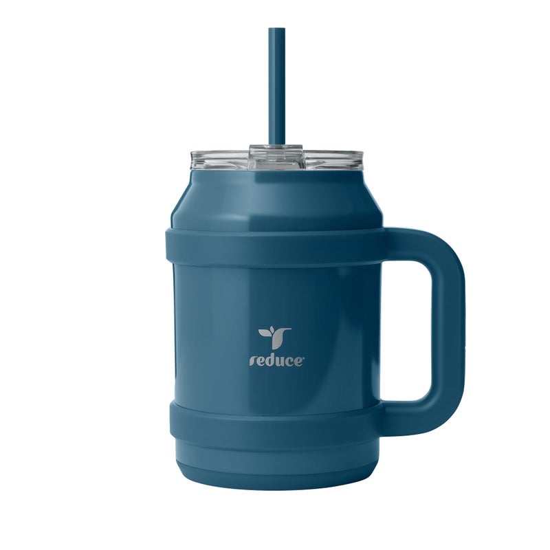 REDUCE Reusable 50 oz Cold1 Water Tumbler  Ergonomic Handle  DoubleWall Insulation  Sturdy DesktopTabletop Mug with Lid and Straw  BPAFree  Stainless Steel for Gym Home or Office Dark Web