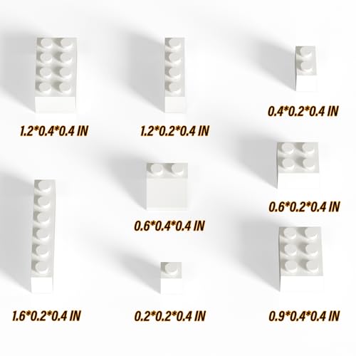 RWDTER 120 Pieces Bulk Bricks 8 Sizes of Mixed Building Blocks Compatible with Lego and All Other Brands White - Image 5