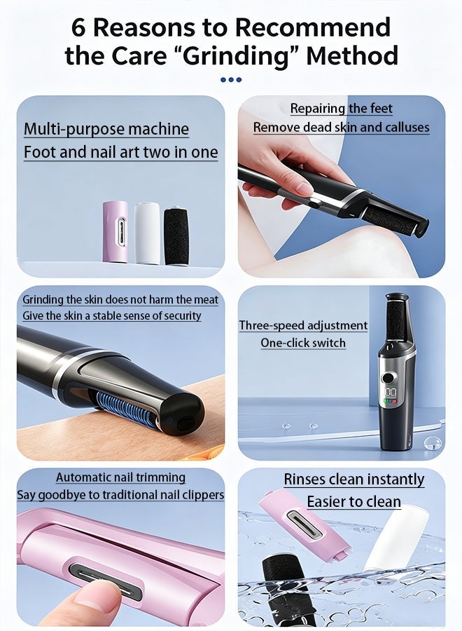 KORAX Foot Care Tools - Exquisite Nursing Equipment, Smooth Pedicure Wand Electric Foot File, Professional Pedicure Tools Kits Foot Scrubber For Smoother Feet Ideal Gift, Pedicure Kit Feet Care For Dead Dry Skin. - Image 3