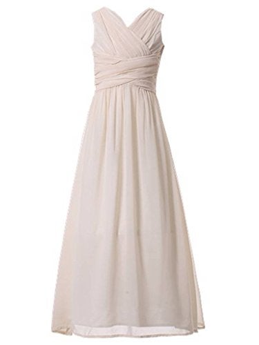Happy Rose Flower Girl's Dress Party Dresses Juniors Long Bridesmaid Dress Ivory Cream 14 - Image 1