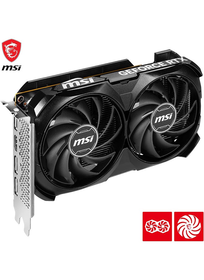 إم اس أي بطاقة رسومات GeForce RTX 4060 Ventus 2X OC، ذاكرة 8 جيجابايت GDDR6 128 بت، ساعة تعزيز 2490 ميجاهرتز، سرعة ذاكرة 17 جيجابت في الثانية، 3072 نواة CUDA، PCIe Gen4 x8، DisplayPort / HDMI | 912-V516-012  - Image 4