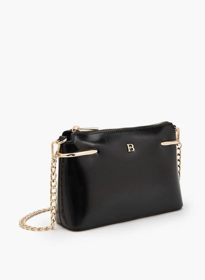 Flora Bella By Shoexpress BLACK Crossbody Bag With Chain Accent for Women | Best Price UAE
