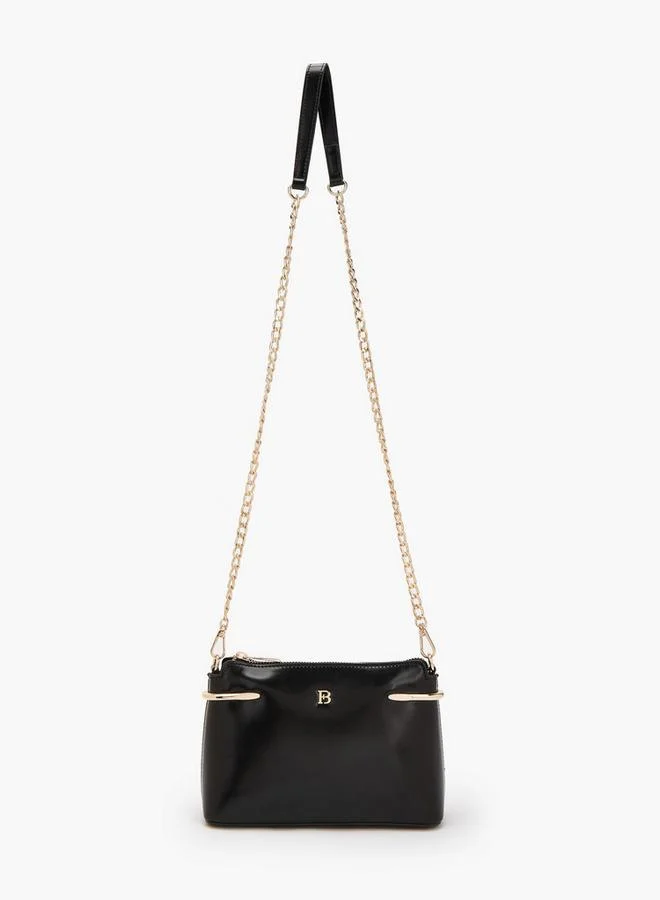 Flora Bella By Shoexpress BLACK Crossbody Bag With Chain Accent for Women | Best Price UAE