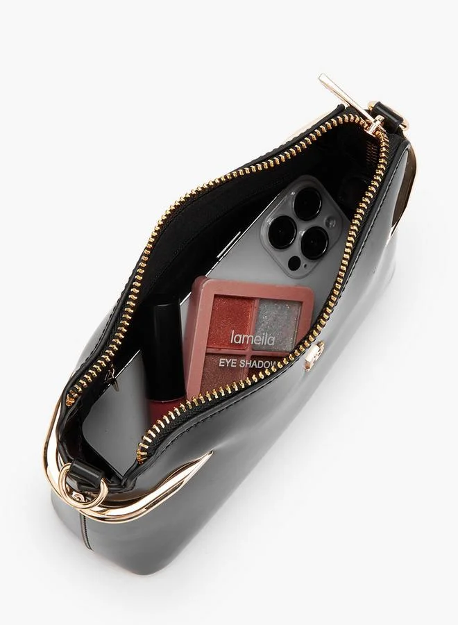 Flora Bella By Shoexpress BLACK Crossbody Bag With Chain Accent for Women | Best Price UAE