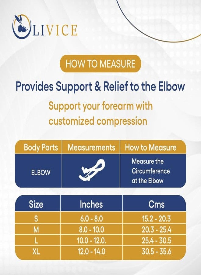 OLIVICE Elbow Support (3D) (Pair) for Men and Women, Navy Blue and Cyan Compression Brace for Pain Relief, Injury Recovery, and Sports Stability, Size XL - Image 4