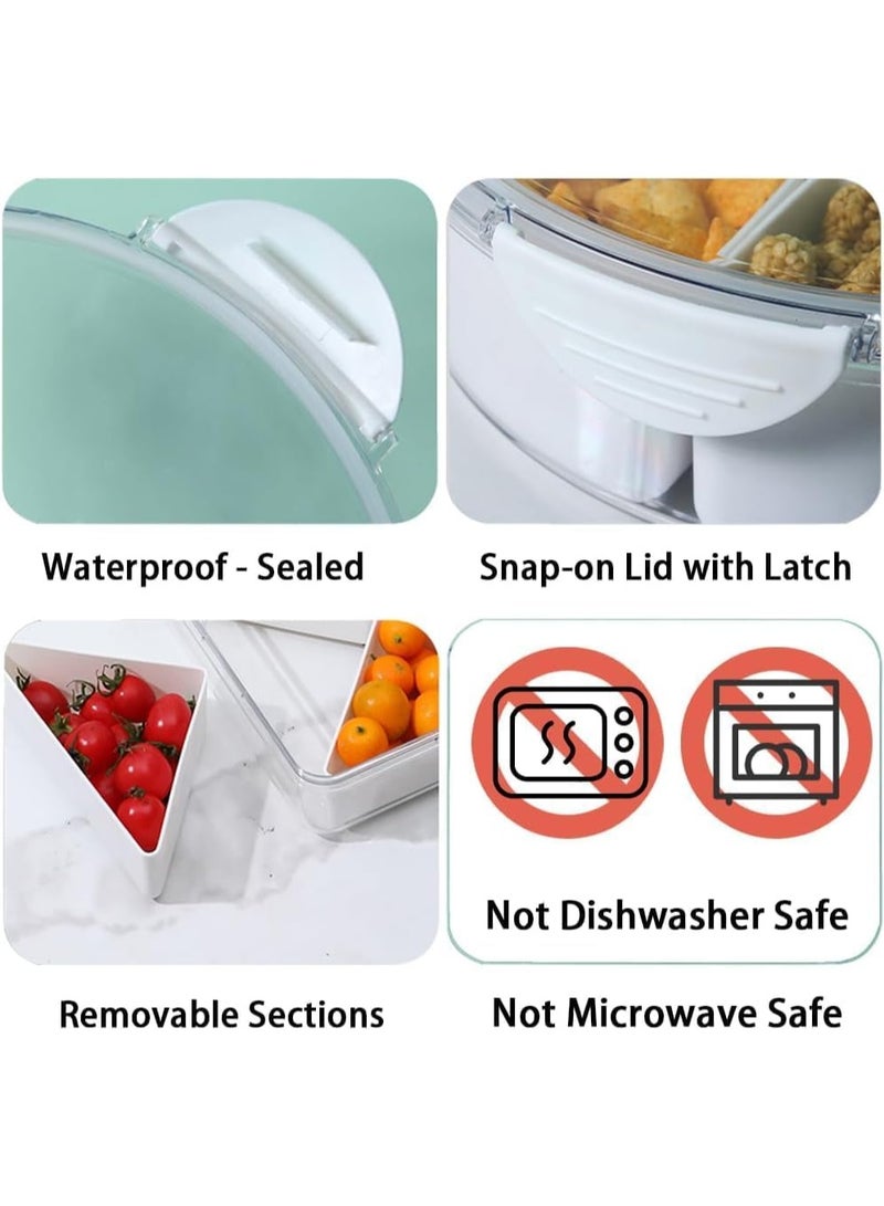 TRASSLE Snackle Box Container, Divided Serving Tray with Lid and Handle, Portable Clear Snack Box Container Organizer for Charcuterie, Veggie, Fruits, Candy, Snacks Party, Travel, Picnic - Image 3