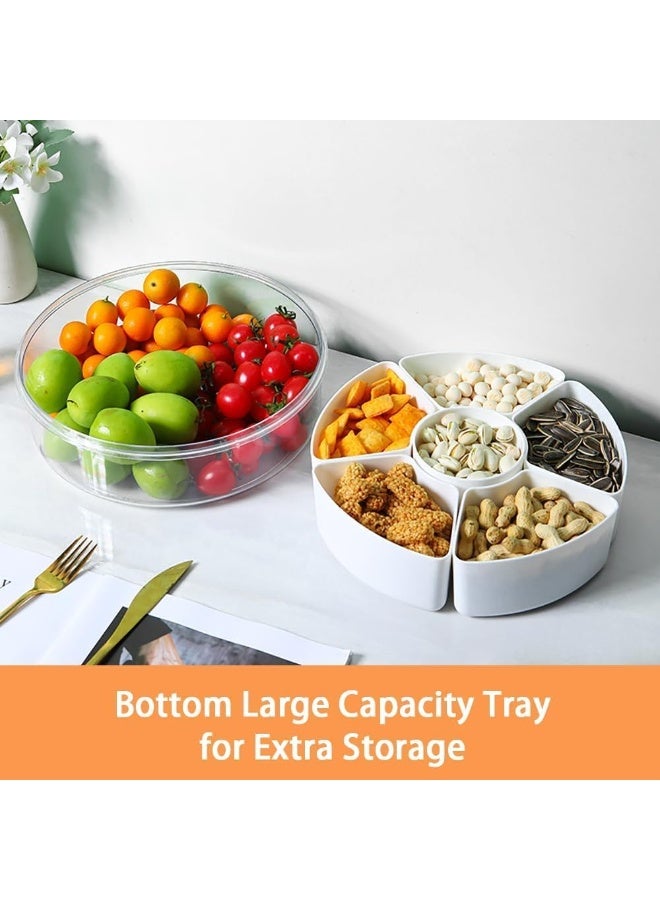 TRASSLE Snackle Box Container, Divided Serving Tray with Lid and Handle, Portable Clear Snack Box Container Organizer for Charcuterie, Veggie, Fruits, Candy, Snacks Party, Travel, Picnic - Image 5
