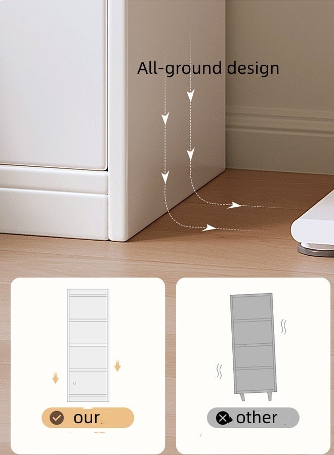 رف كتب زاوية مع شرائط إضاءة LED، خزانة كتب خشبية كبيرة مع خزانة تخزين ورفوف مفتوحة من 4 طبقات، رفوف تخزين عرض قائمة بذاتها للمكتب المنزلي وغرفة المعيشة وغرفة النوم - Image 4