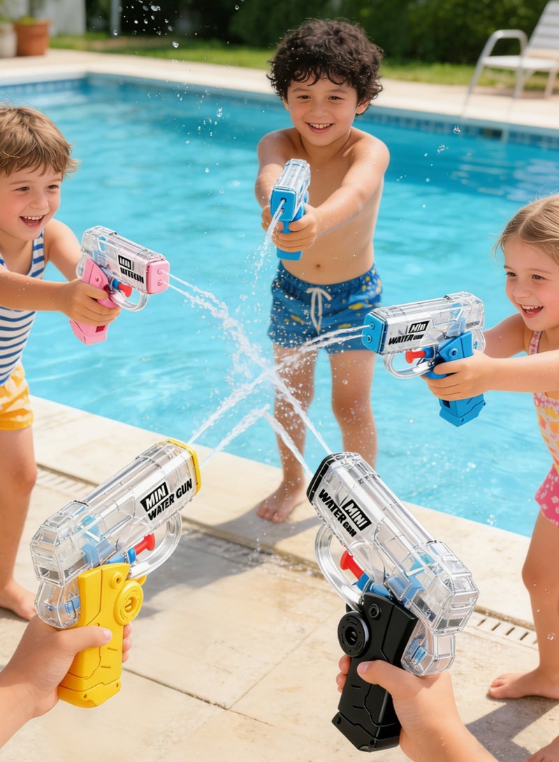 4 Pack Mini Water Gun for Kids Toddler, Holi Pichkari for Kids Swimming Pool Accessories Water Games Water Pool Toys 7-8M Long Range Super Water Soaker Squirts Blasters Gun (Multicolour) - Image 3