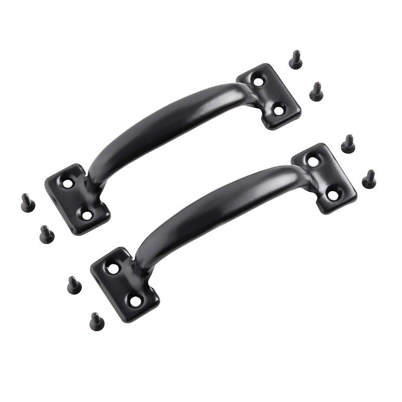 HOME MASTER HARDWARE 2 Pack 5-3/4 inch Pulls Gate Pull Door Handle Metal Drawer Handles for Kitchen Cabinets Furniture Wardrobe Black - Image 1
