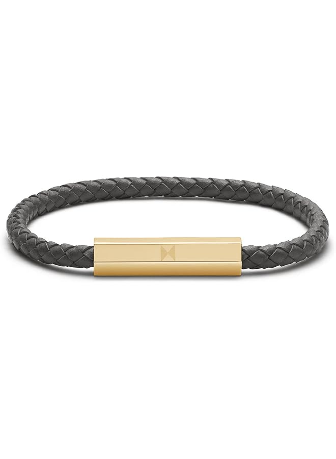 ام في ام تي سوار مضفر من الجلد للرجال 28200169 مقاس واحد من الفولاذ المقاوم للصدأ بدون أحجار كريمة - Image 1