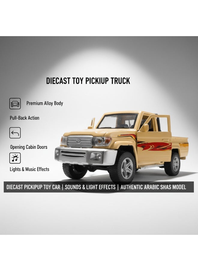 Toy Box Pickup Truck Model Car Alloy Car Model Diecast Pull Back Toy Vehicle With Light And Music For Kids - Image 3