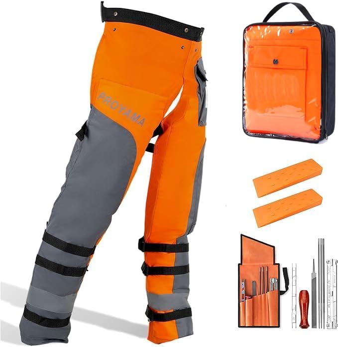 PROYAMA Chainsaw Chaps for Cutting and Logging, 9 Layers Lightweight, Chainsaw Pants Adjustable Belt, 40-42 Inch - Image 1
