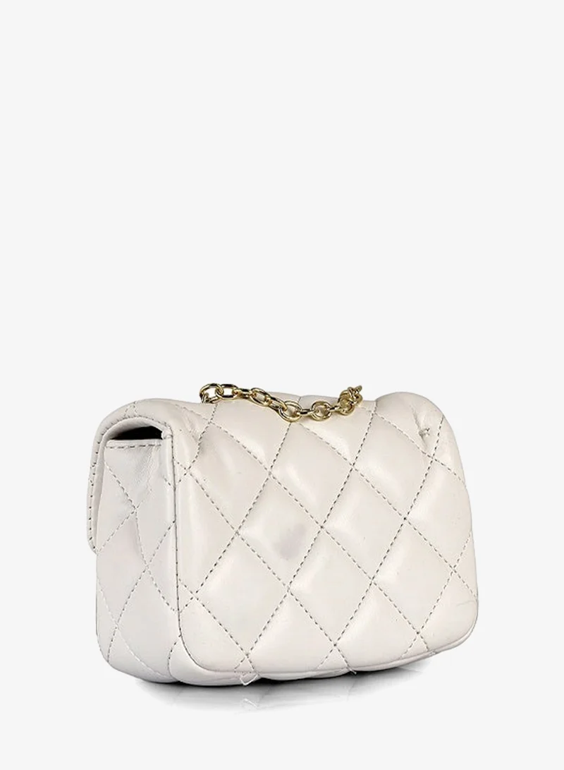 Lion Llama White Mini Quilted PU Crossbody Bag | Trendy Mini Quilted Crossbody Bag for Women & Girls | Stylish Shoulder Purse for Women | Best Price UAE