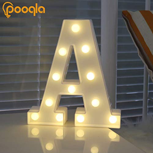 Pooqla LED Marquee Letter Lights Sign, Light Up Alphabet Letter for Home Party Wedding Decoration A - Image 4