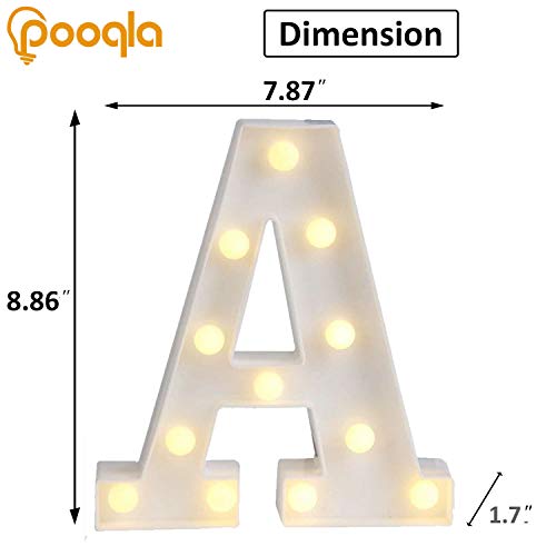 Pooqla LED Marquee Letter Lights Sign, Light Up Alphabet Letter for Home Party Wedding Decoration A - Image 3