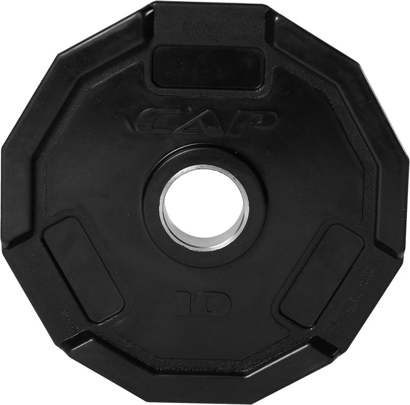 CAP Barbell 12-Sided Rubber Olympic Grip Weight Plates, Black | Multiple Sizes - Image 1