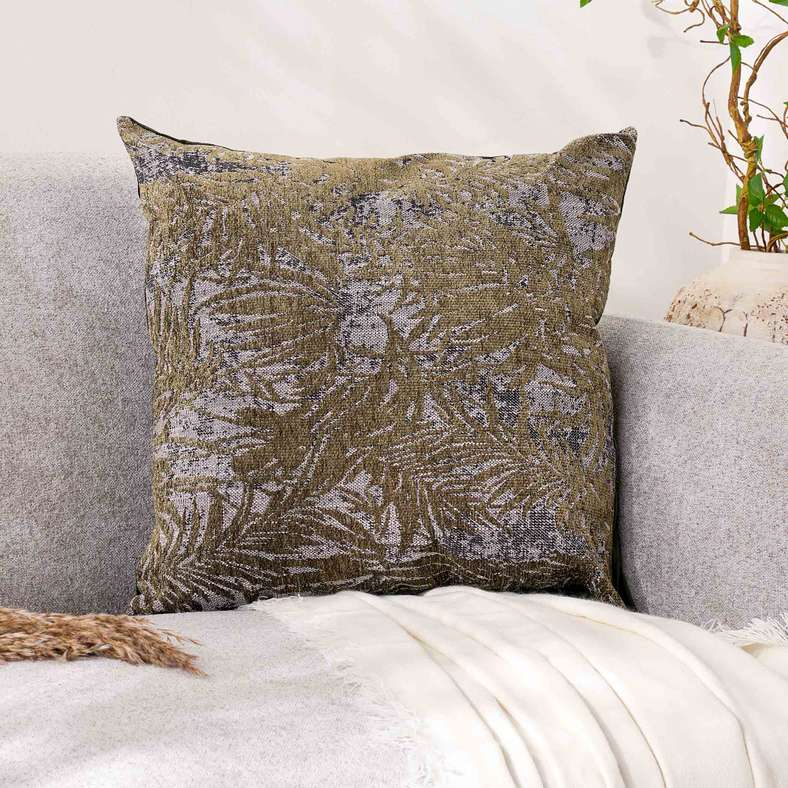 Pan Home Navtej Jacquard Filled Cushion 50x50cm - Green