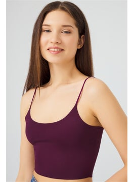 COTTONHILL Plum Adjustable Thin Straps Laser Cut Women's Crop Bustier  - Image 4