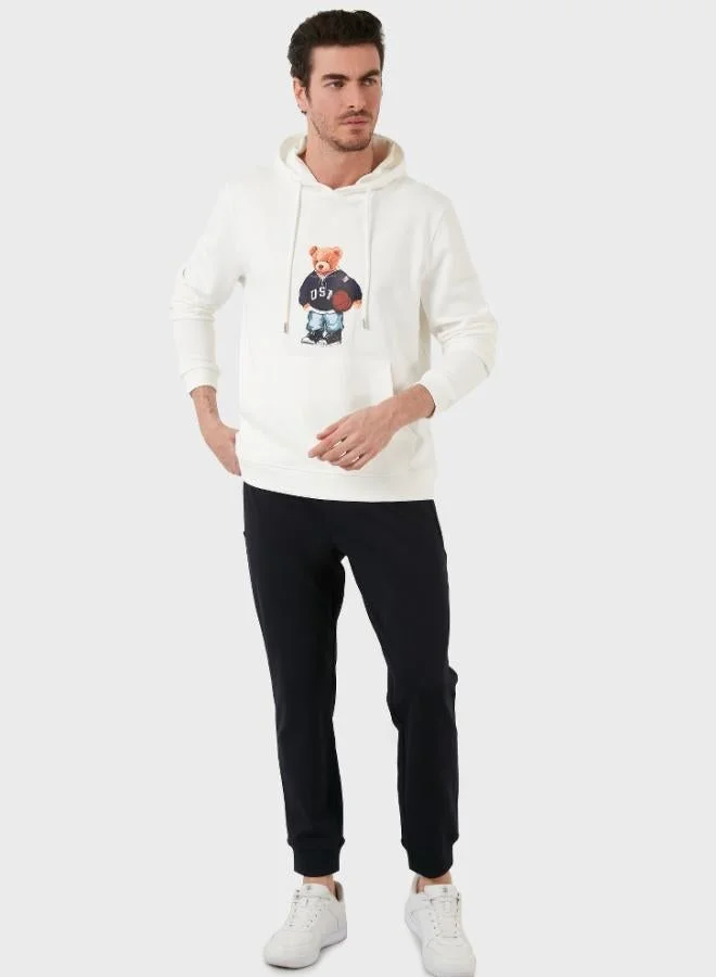 Buratti  Buratti Printed Cotton Hooded Sweatshirt with Kangaroo Pocket for Men 6141003B for Men | Best Price UAE