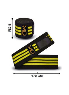 MD Knee Support Wraps for Weightlifting, Fitness & Gym Workouts 2Pcs, Yellow  - Image 4