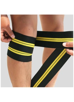 MD Knee Support Wraps for Weightlifting, Fitness & Gym Workouts 2Pcs, Yellow  - Image 3