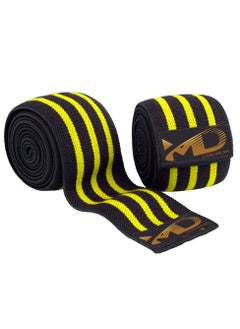 MD Knee Support Wraps for Weightlifting, Fitness & Gym Workouts 2Pcs, Yellow  - Image 5