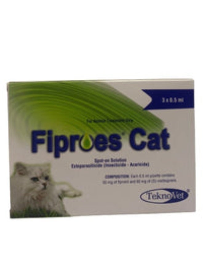 TEKNOVET Fiproes Spot-On Flea & Tick Treatment for Cats 0.5 ml 1 Ampoule