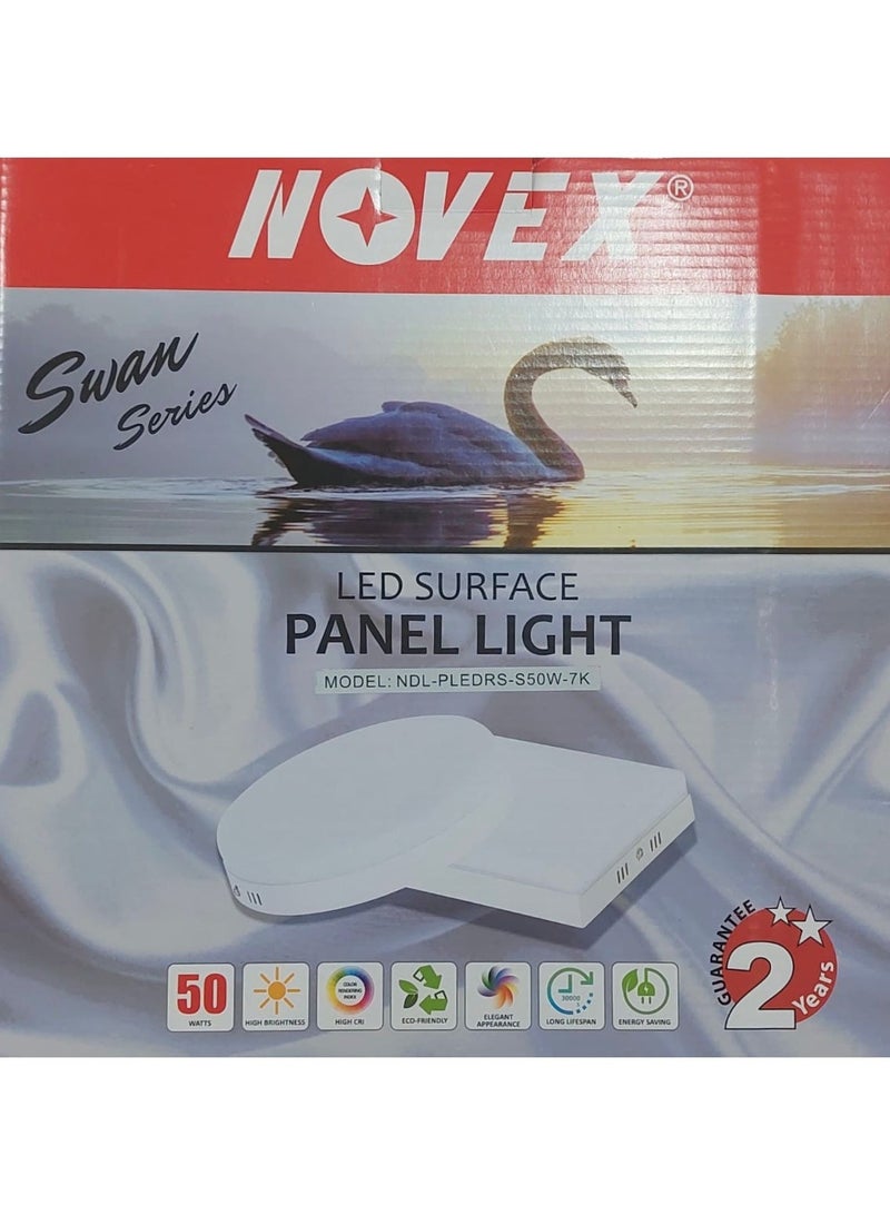 NOVEX LED Surface Panel Light – Swan Series, 50W, Round, 7000K Cool White, Energy-Efficient Ceiling Light for Home & Office - Image 4