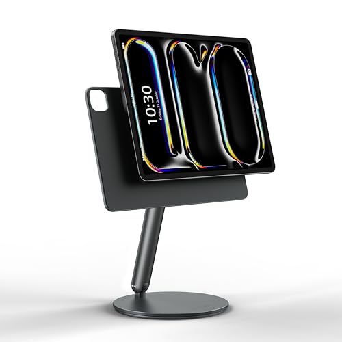 LULULOOK Magnetic Stand for iPad Pro 13 inch M4 (2024)/ M5(2025), 360° Rotating Swivel Base, Aluminium Alloy Tablet Stand for Desk, Foldable Holder Only for iPad Pro 13" M4/M5 - Image 1