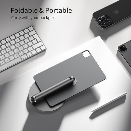 LULULOOK Magnetic Stand for iPad Pro 13 inch M4 (2024)/ M5(2025), 360° Rotating Swivel Base, Aluminium Alloy Tablet Stand for Desk, Foldable Holder Only for iPad Pro 13" M4/M5 - Image 5