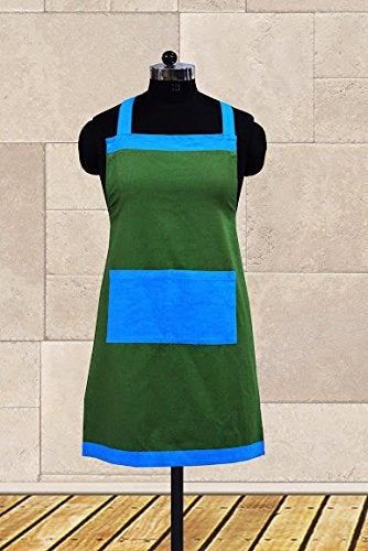 Dekor World Premium Cotton Colour Bonanza Free Size Kitchen Apron (Pack of 1) 50x70cm for Unisex - Image 2