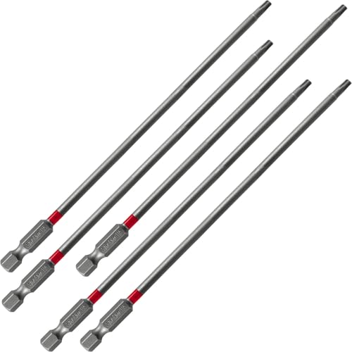 Jake Sales T15 x 6 TorxStar Drive Quick Change Shank Bit for Screws and Fasteners Requiring T15 T15 Size Long Bits 5 Pack - Image 1