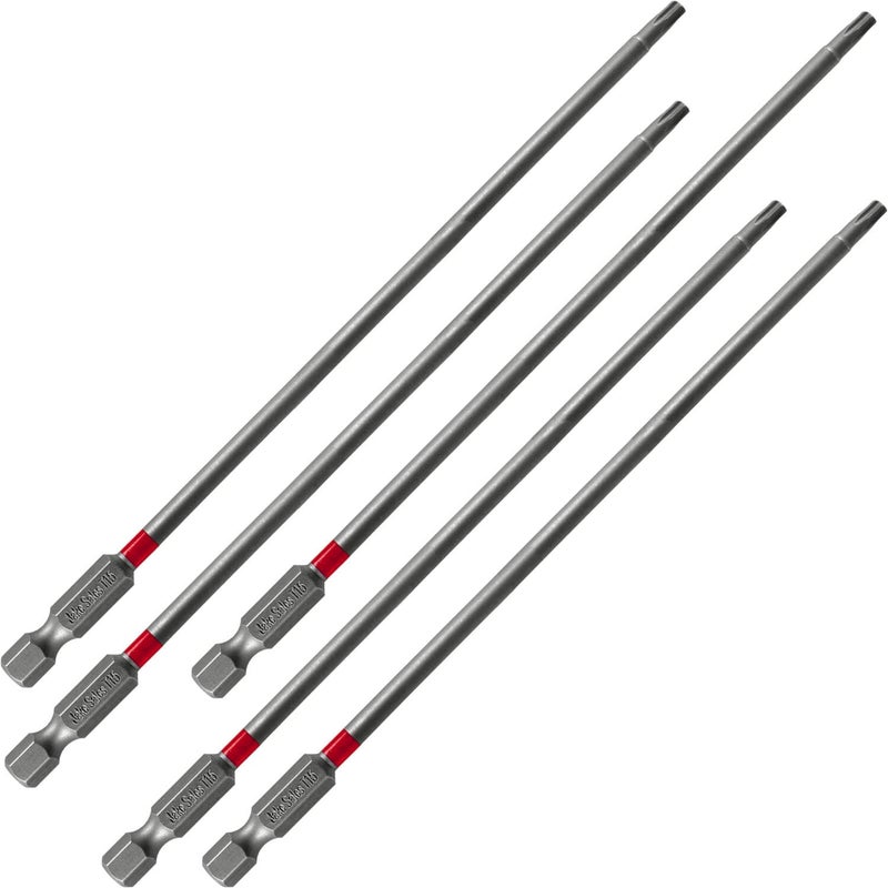 Jake Sales T15 x 6 TorxStar Drive Quick Change Shank Bit for Screws and Fasteners Requiring T15 T15 Size Long Bits 5 Pack - Image 2