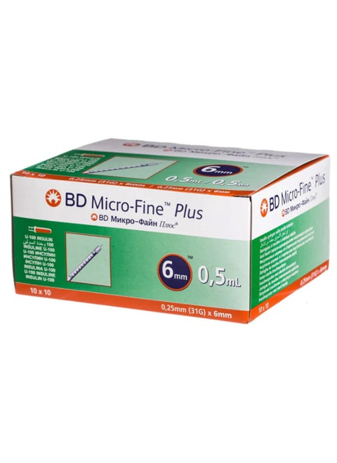 BD Micro-Fine Plus Insulin Syringe 6mm 0.5ml 100's
