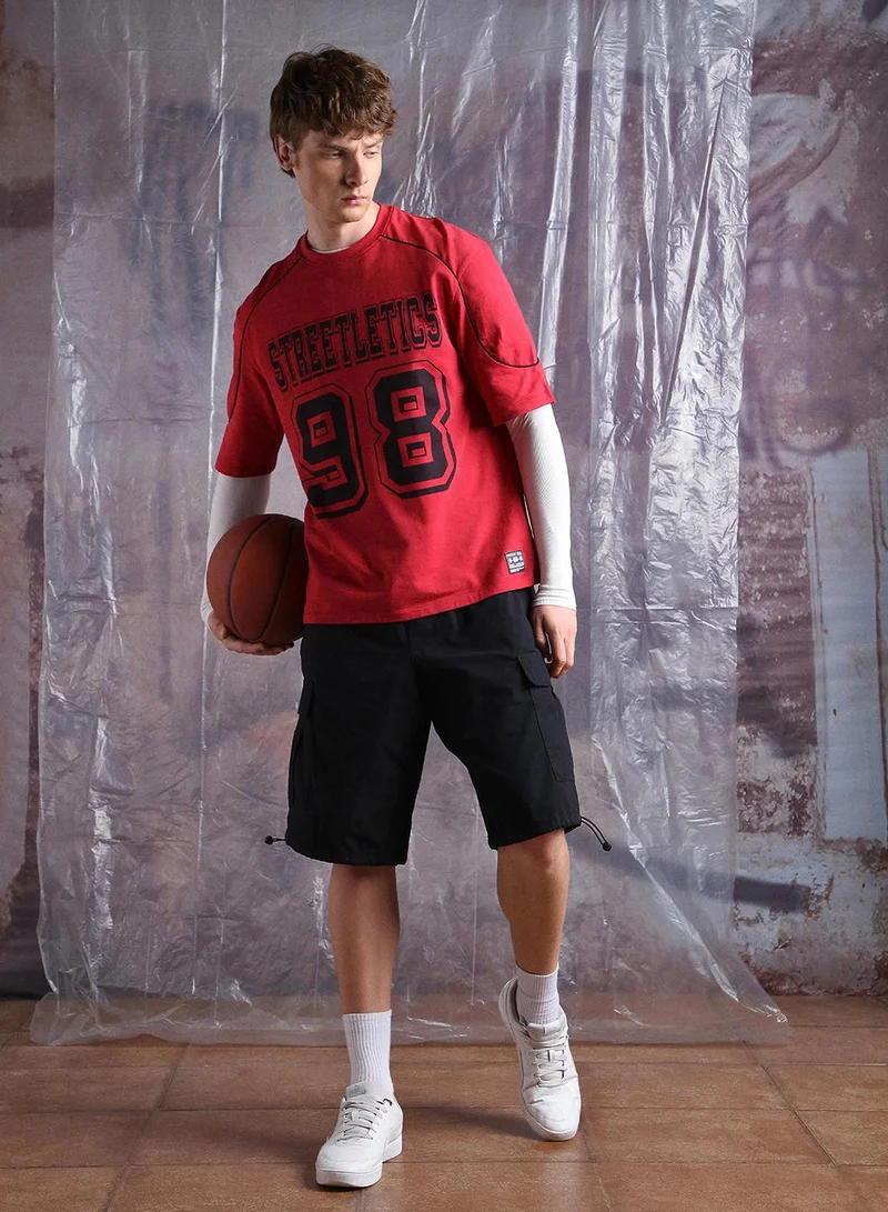 هوبرهولمي تيشيرت قطن مريح بطباعة حروف للرجال