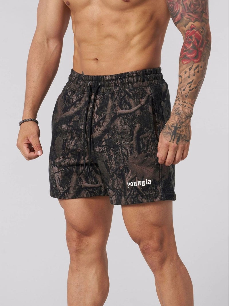 Youngla American Style Dead Leaf Style Shorts Men'S Casual Camouflage Summer Vintage Letter Loose Fitness Sports Beach Pants - Image 2