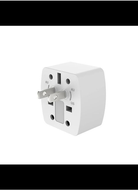2 PIN USA NEMA 1-15P Plug to UK/US2 PIN USA NEMA 1-15P Plug to UK/US/EU/AUS Socket Travel Conversion Plugs,US Plug to Variety of National Socket，Europe to US Plug Adapter，(White)